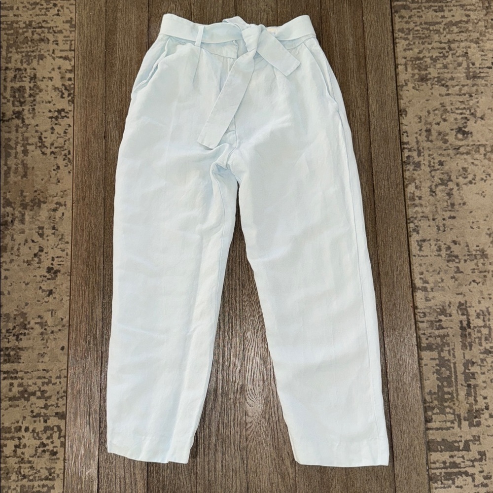 Maje Palizane Cropped Straight-Leg Pants Sky Blue